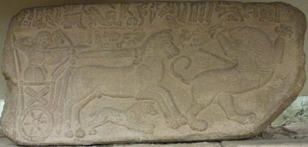 Hittite lion hunting scene